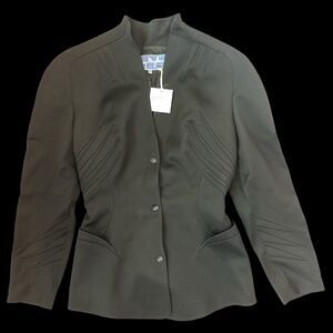 Thierry Mugler Vintage 1980s Iconic Black Blazer Suit Jacket Size 36 France